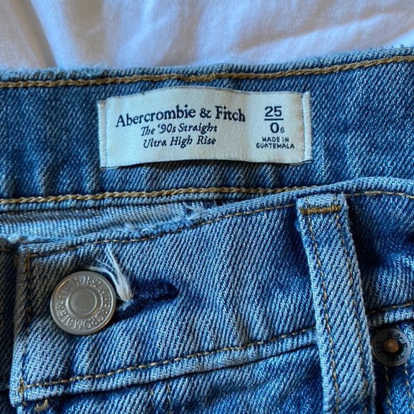 Abercrombie & Fitch Blue Straight Leg Jeans 25/0s - Picture 4 of 5